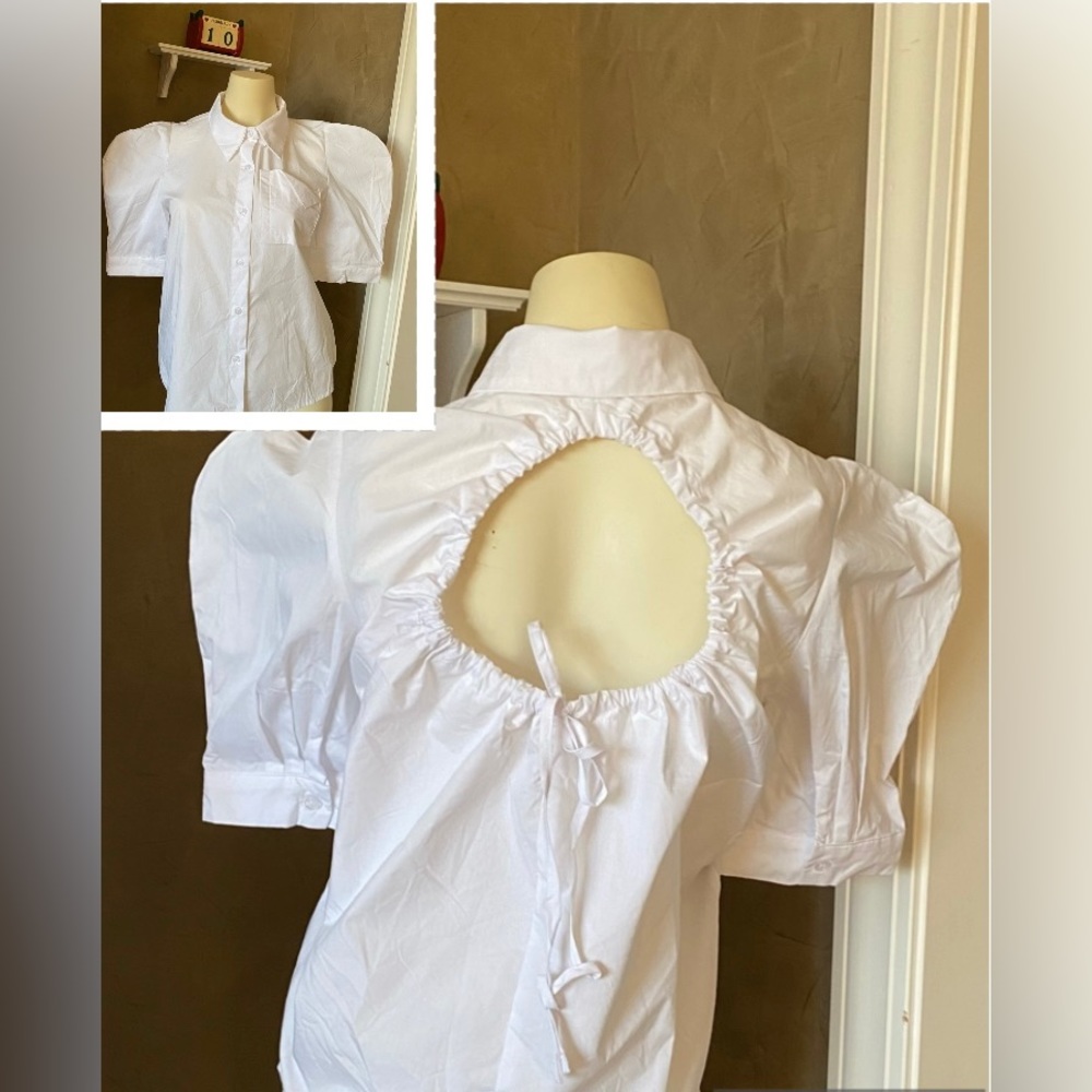 Dazy women’s white elegant fancy Blouse, size S